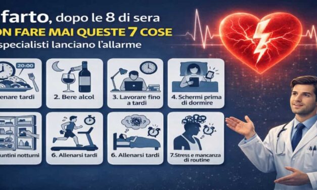 Infarto, dopo le 8 di sera non fare mai queste 7 cose: gli specialisti lanciano l’allarme