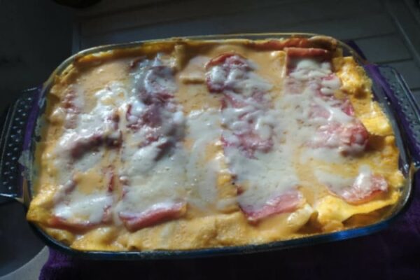 Lasagne al forno con zucca funghi e ricotta ecc